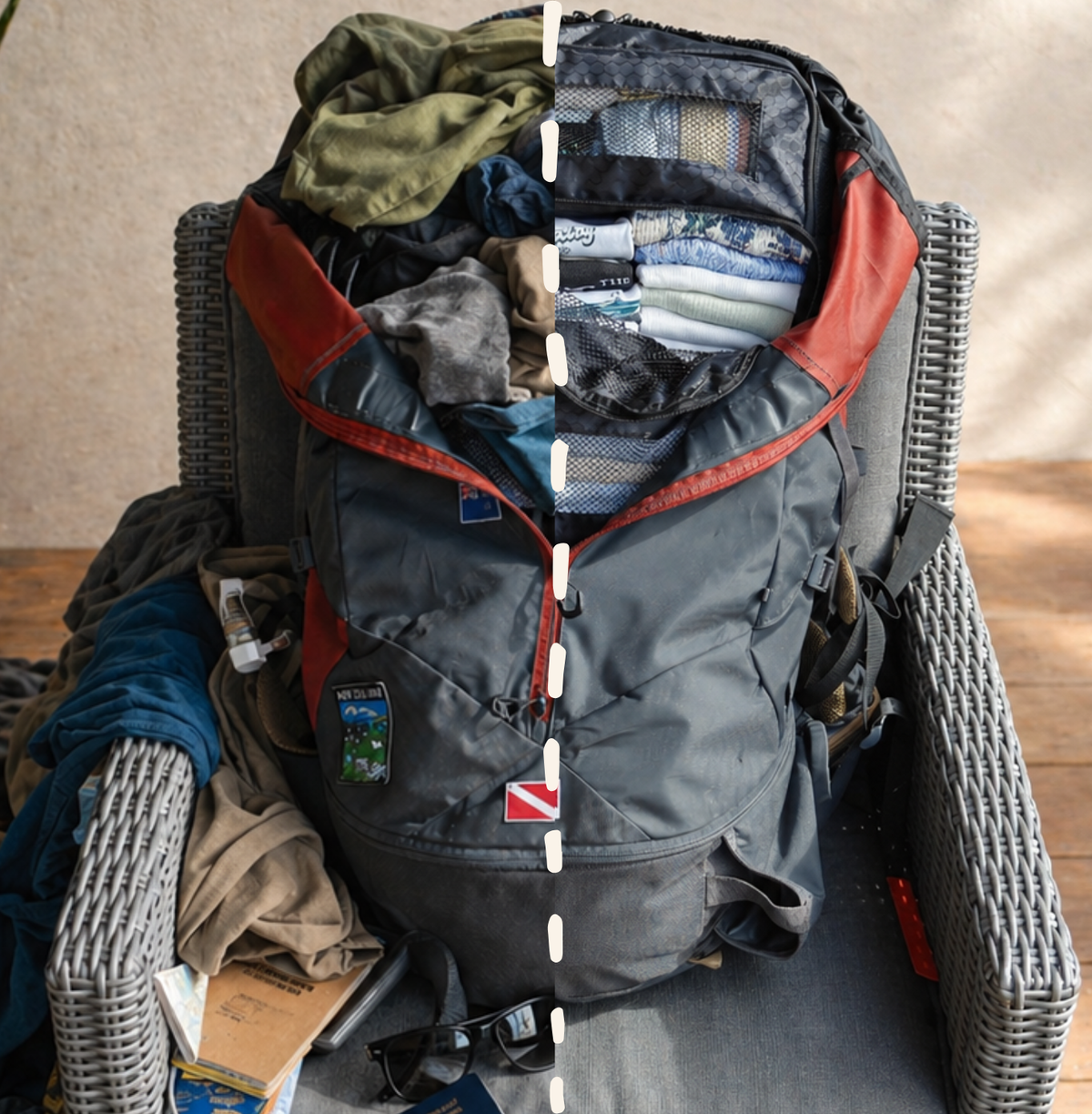 Organisateur de sac à dos - Penderie nomade et compact