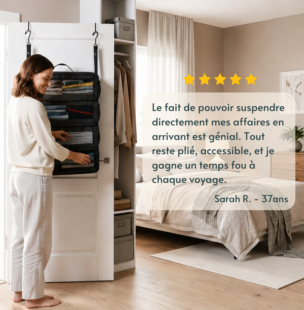 Organisateur de valise suspendu - Penderie de voyage